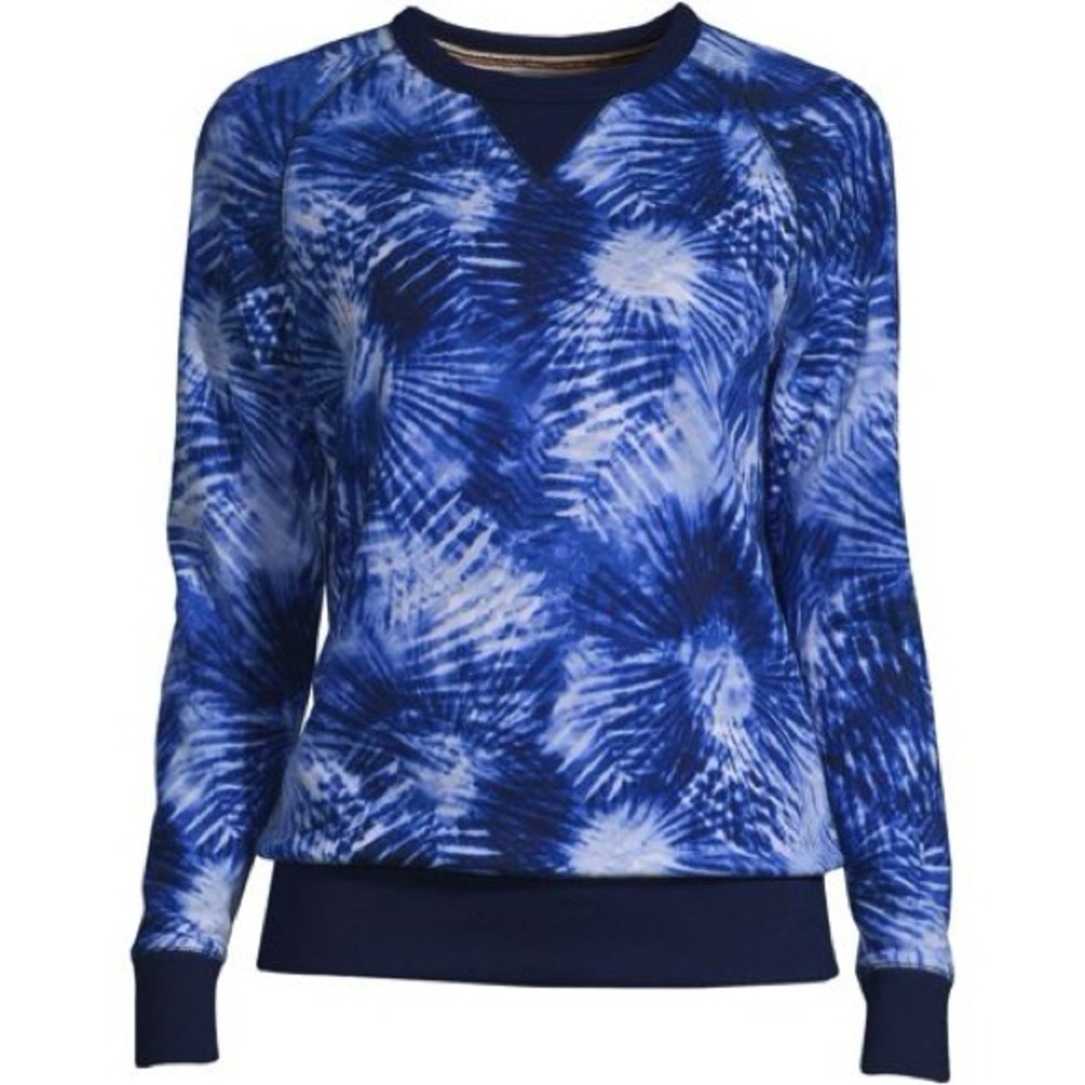 078. NWT Lands End Women's Serious Sweats Raglan Sweatshirt XS